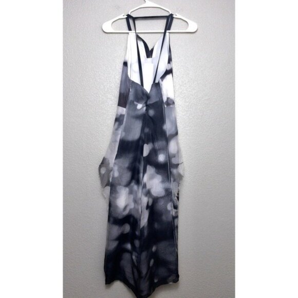 Rachel Comey Aten Silk Watercolor Dress 4 Square Neckline Organza Ruffle - Picture 7 of 12